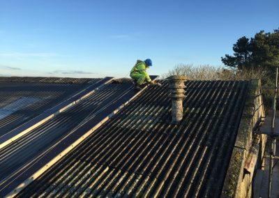 Cutting existing hook bolts to remove sheets