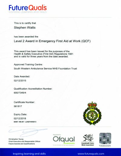 Certificate Future Quals