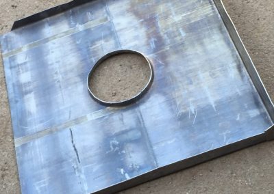 Finished lead tray before internal glossing to stop marks from the weep holes