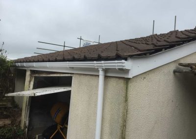 New fascia’s and guttering, ready to bed verge tiles