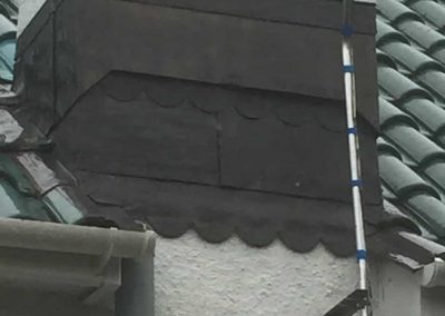 Finished lead work after reducing the height of the chimney and rebuilding