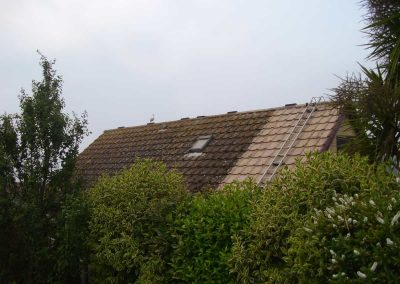 Part of the roof cleaned