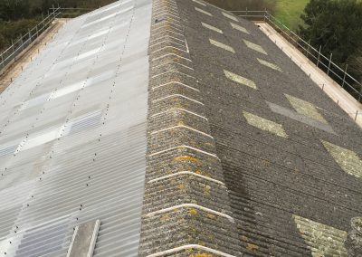 Aerial view of half of the project completed