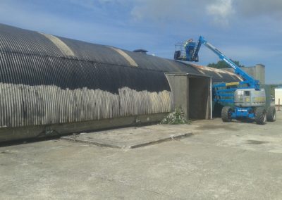 Brush coating on old Dutch barn